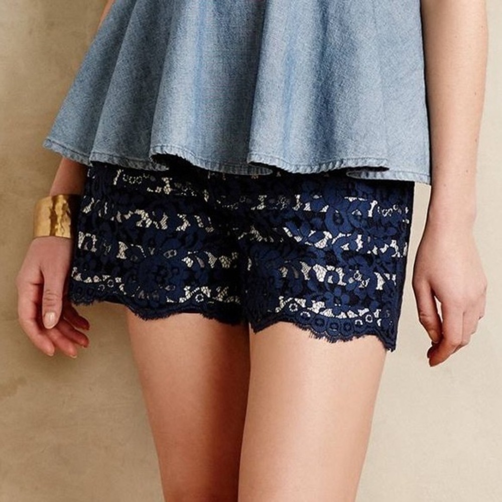 2 Anthropologie Cartonnier Lace Shorts -2 PAIR! - Picture 4 of 9